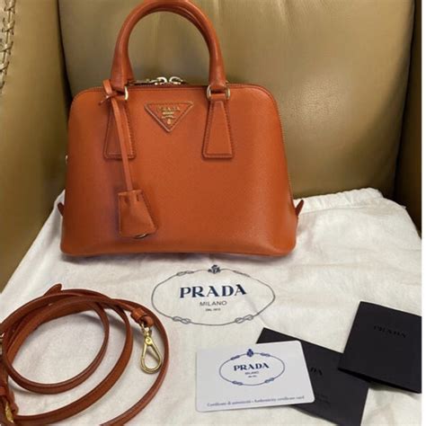 Prada PRADA Handbag BL0838 Saffiano Leather Papaya 